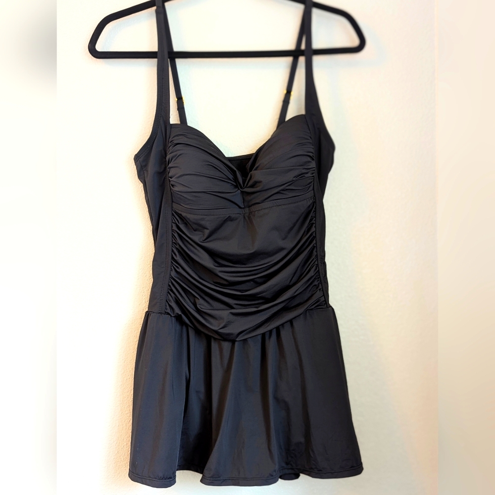 Rose Marie Reid Elegant Black One-Piece Swimsuit Dress